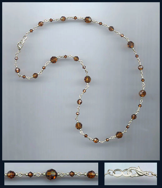 Basic Coffee Brown Crystal Necklace