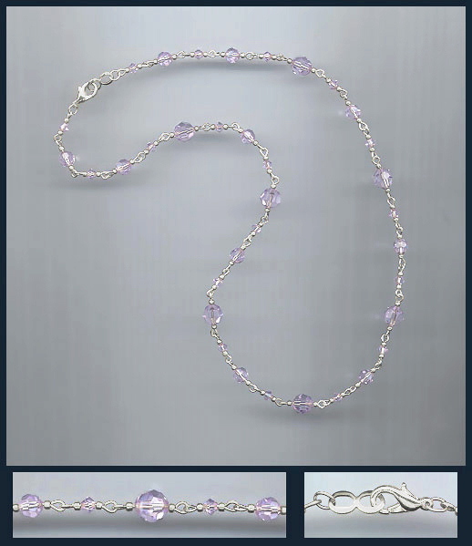 Simple Violet Crystal Necklace