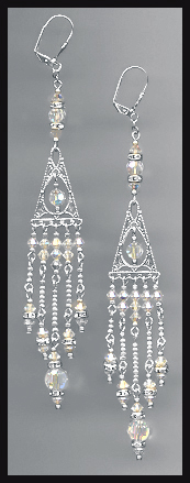 Long Aurora Crystal Chandelier Earrings