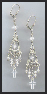 Swarovski Clear Cross Earrings