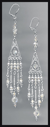 Long Crystal Chandelier Earrings