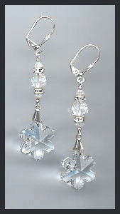 Clear Crystal Snowflake Earrings