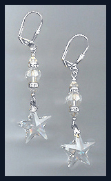 Clear Crystal Star Earrings