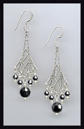 Hematite Vintage Style Earrings