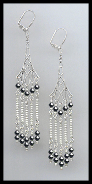 Swarovski Hematite Crystal Earrings