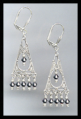 Hematite Filigree Earrings