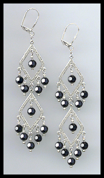 Swarovski Hematite Crystal Earrings