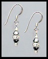 Mini Silver Hematite Crystal Rondelle Earrings