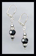 Silver Hematite Swarovski Rondelle Earrings