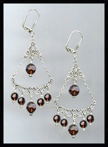 Mocca Brown Crystal Earrings