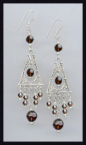 Mocca Brown Deco Style Earrings