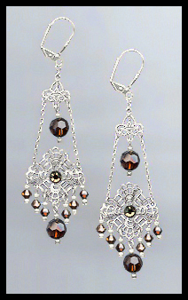 Swarovski Mocca Brown Chandelier Earrings