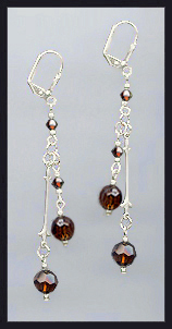 Mocca Brown Crystal Drop Earrings