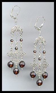 Mocca Brown Chandelier Earrings