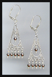 Deco Style Mocca Brown Earrings