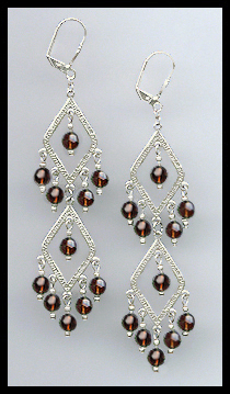 Swarovski Mocca Brown Crystal Earrings