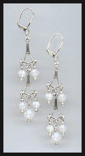 Opal White Dangle Earrings
