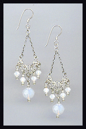 Vintage Opal White Earrings