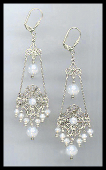 Swarovski Opal White Chandelier Earrings