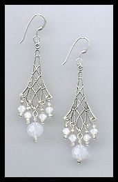 Opal White Vintage Earrings