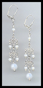 Opal White Crystal Earrings