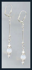 Opal White Crystal & Rondell Earrings