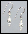 Mini Opal White Crystal Earrings