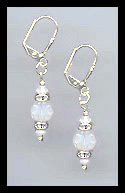 Simple Opal White Earrings