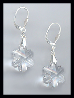 Swarovski Clear Crystal Snowflake Earrings
