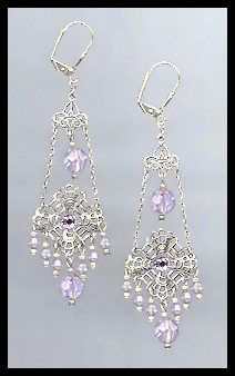 Swarovski Violet Chandelier Earrings