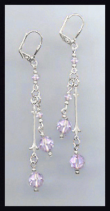 Violet Crystal Drop Earrings