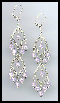 Swarovski Violet Crystal Earrings