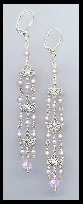 4" Violet Chandelier Earrings
