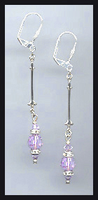 Violet Crystal & Rondell Earrings