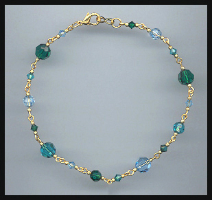 Blue Zircon Crystal Anklet