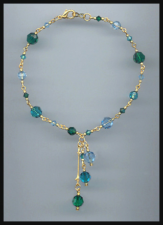 Blue Zircon Swarovski Crystal Anklet