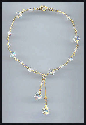 Aurora Borealis Heart Anklet