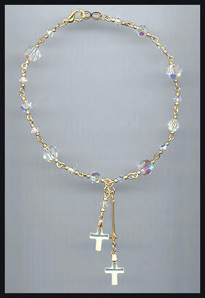 Aurora Crystal Cross Anklet