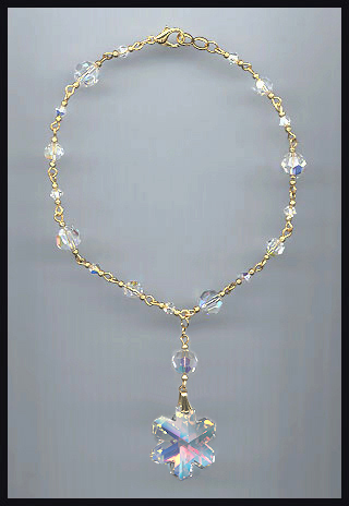 Aurora Crystal Snowflake Anklet