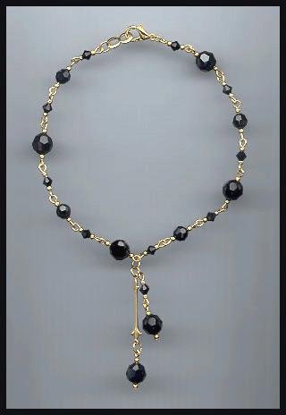Swarovski Jet Black Crystal Anklet