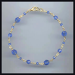 Sapphire Blue Swarovski Anklet