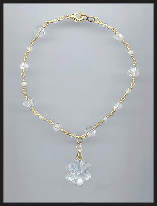Clear Crystal Snowflake Anklet