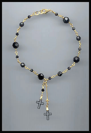 Swarovski Black Crystal Cross Anklet