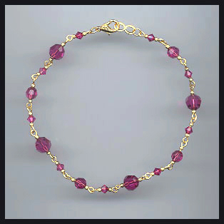 Fuchsia Pink Swarovski Anklet