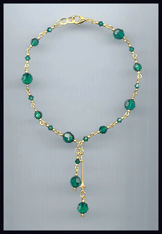 Emerald Green Crystal Anklet