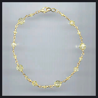 Light Yellow Swarovski Anklet