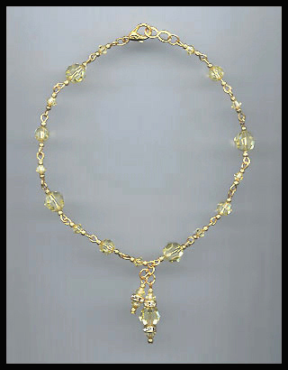 Jonquil Yellow Crystal Drop Anklet