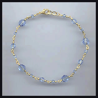 Light Blue Swarovski Anklet