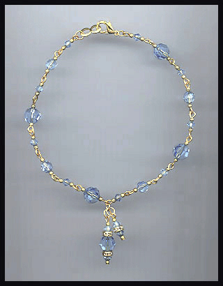 Light Blue Crystal Anklet