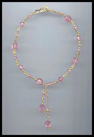 Amethyst Purple Crystal Drop Anklet